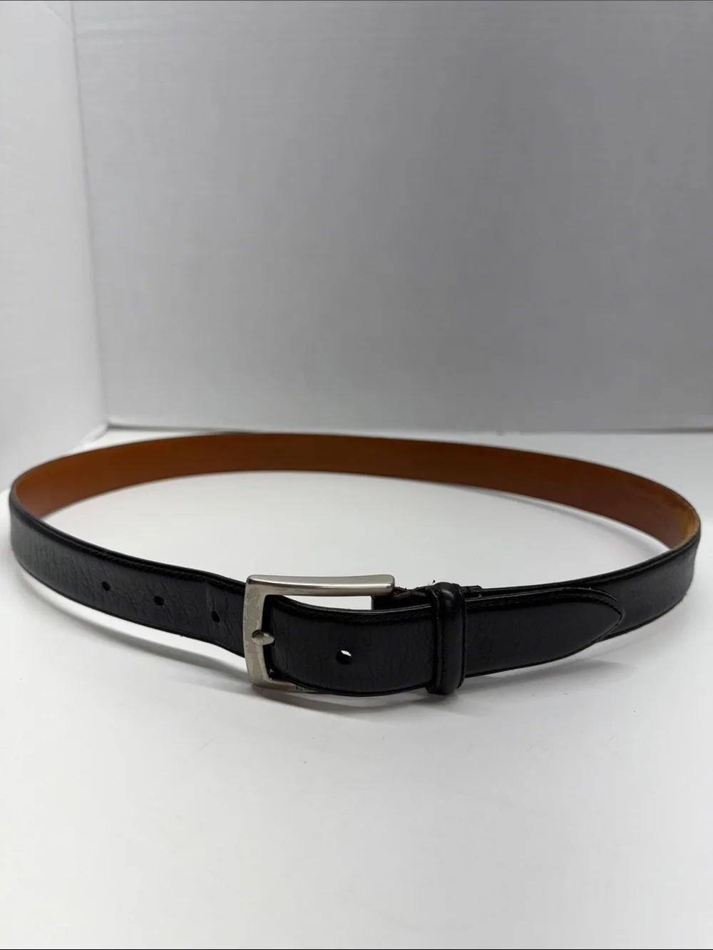 Coach Leatherwear Belt Cowhide Leather Handcrafted Vintage 3829 Black Silver 34
